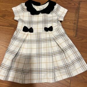 Plaid Kids Dress with Black Accents